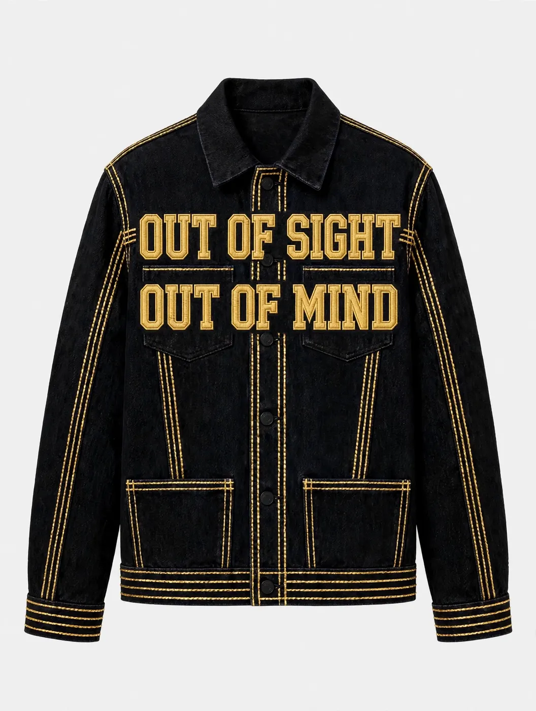 The Jean Jacket — Gold Stitch — FRONT