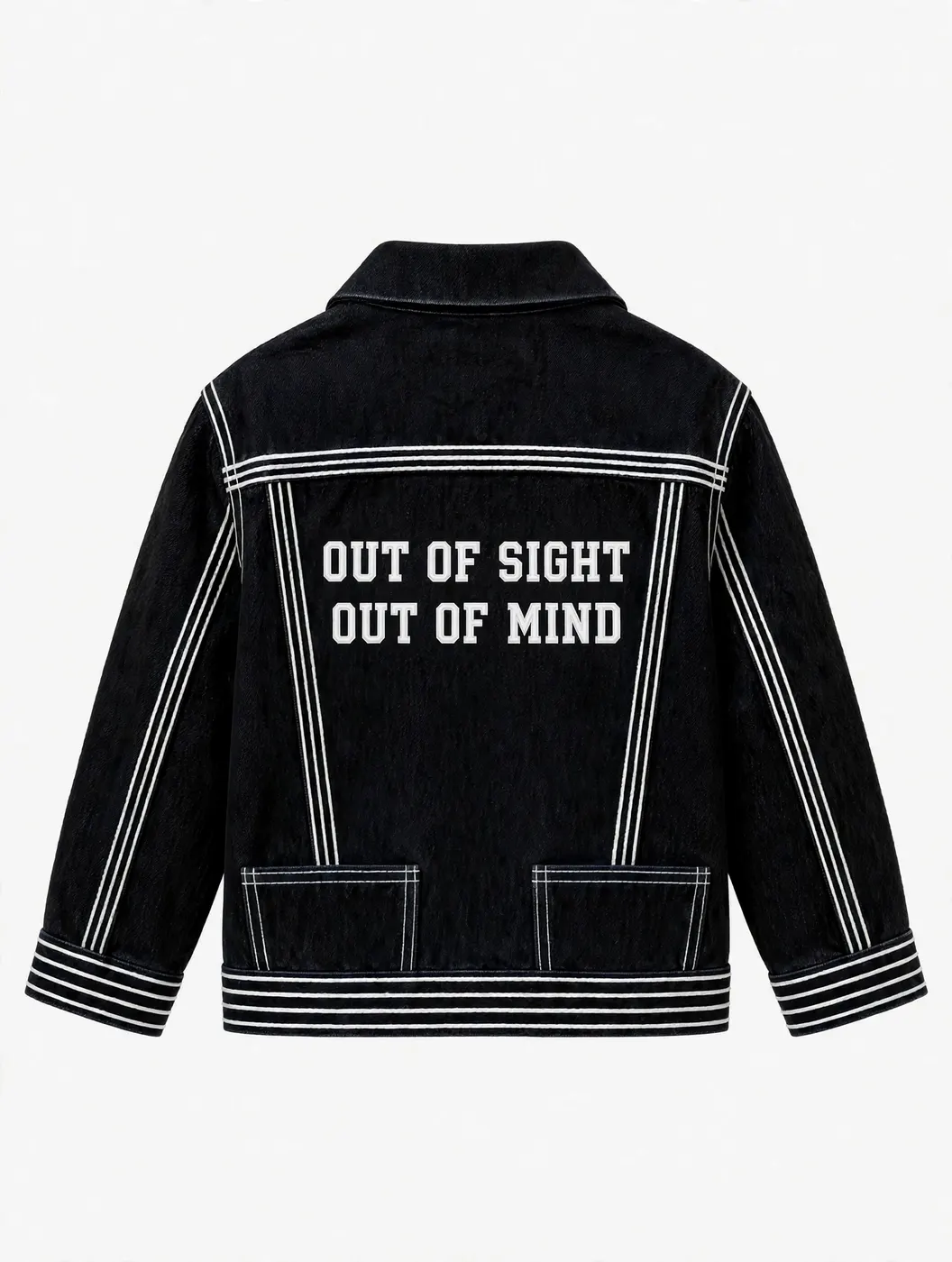 Kids Boys Jacket — White Stitch — BACK