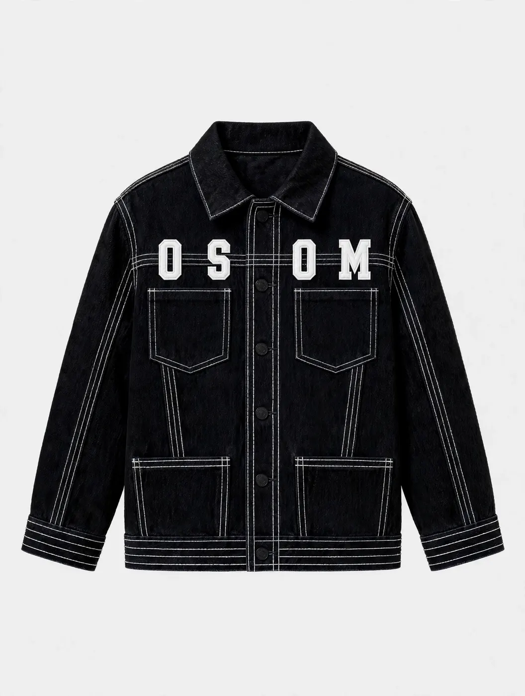 Kids Boys Jacket — White Stitch — FRONT