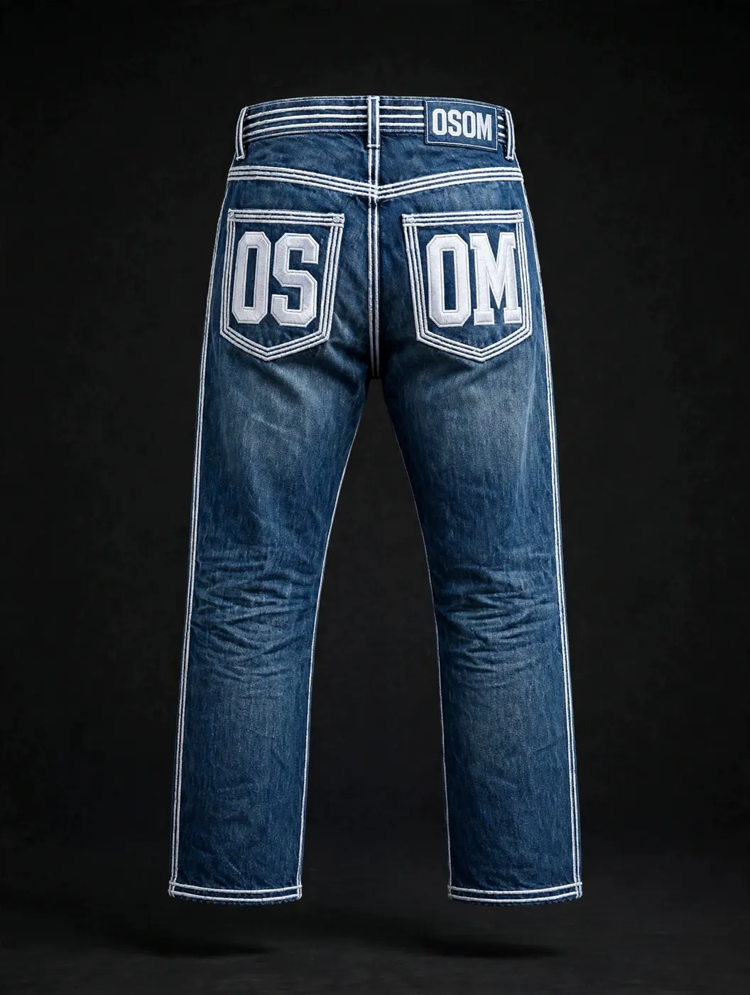 Men's Jean — Blue + White — BACK