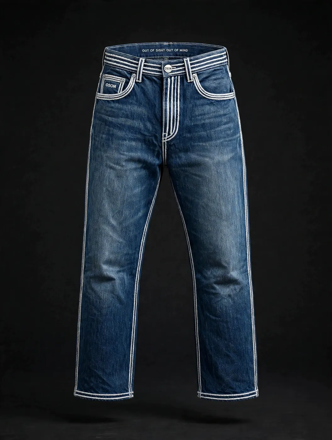 Men's Jean — Blue + White — FRONT