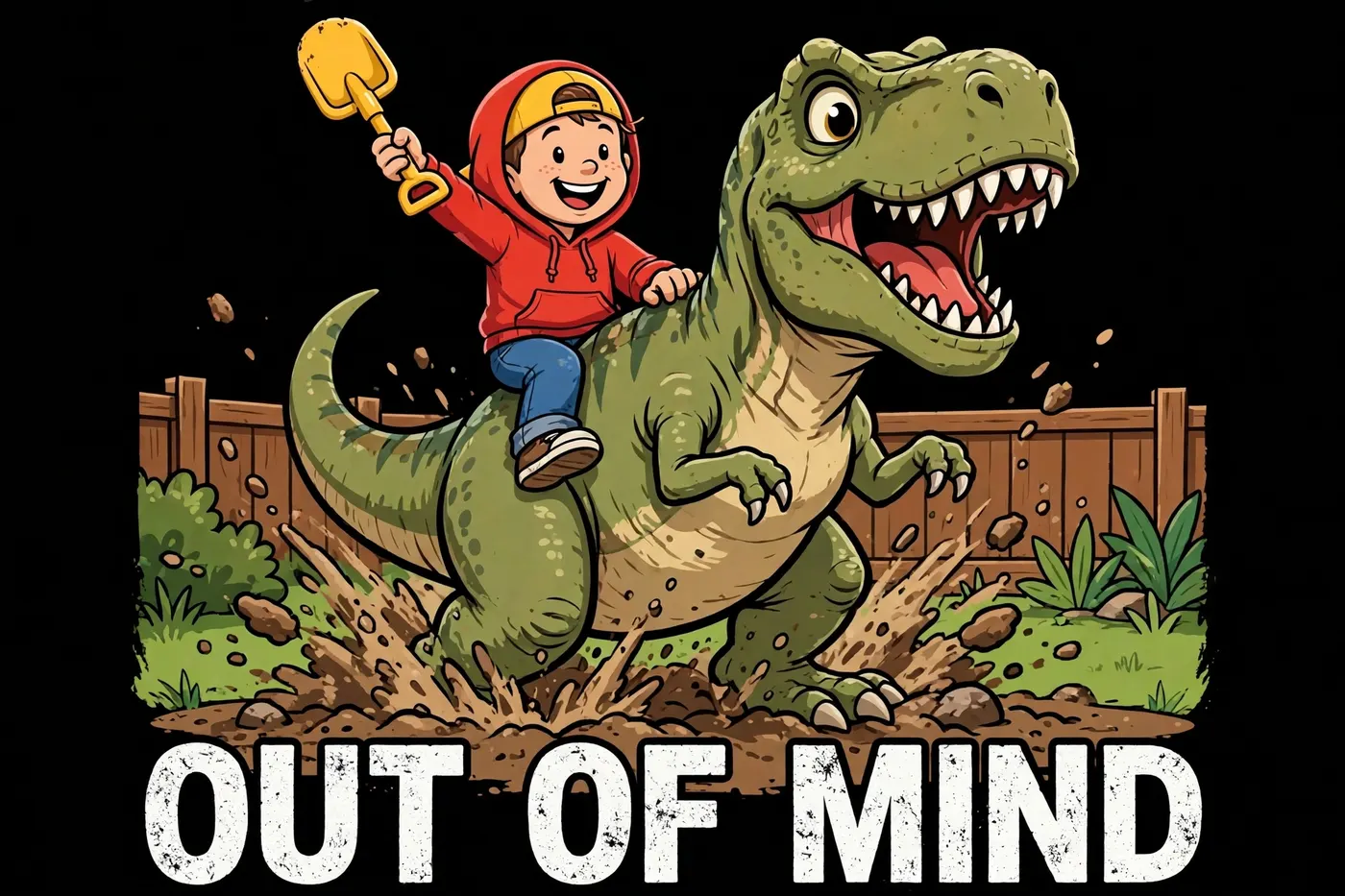 Kids Dino Dig Hoodie — BACK