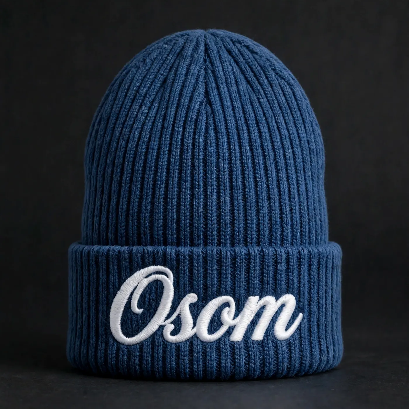 Beanie — Blue Cursive — 