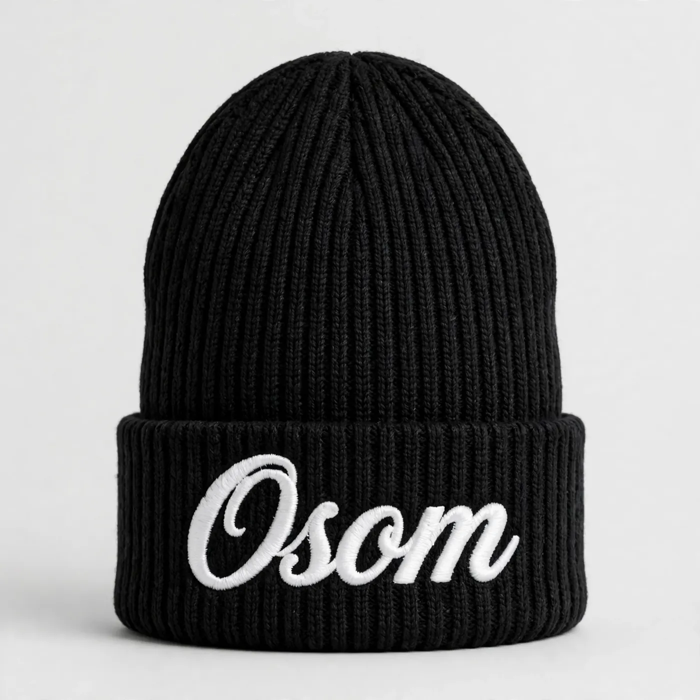 Beanie — White Cursive — 
