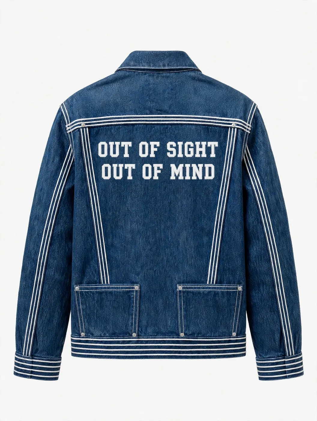 Men's Jacket — Blue + White — BACK