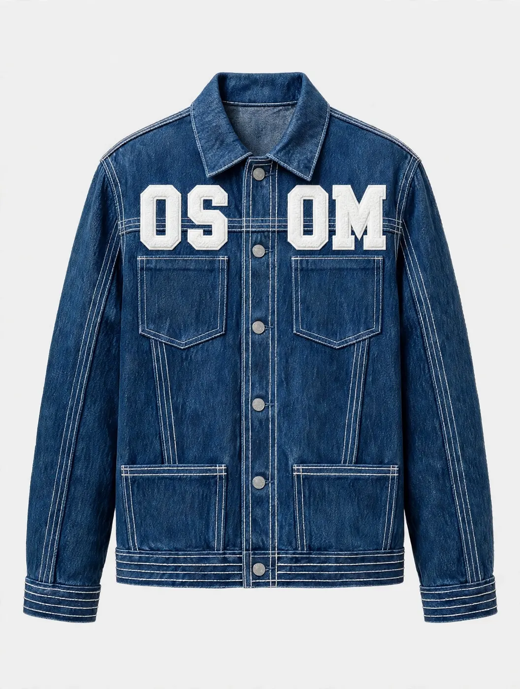 Men's Jacket — Blue + White — FRONT