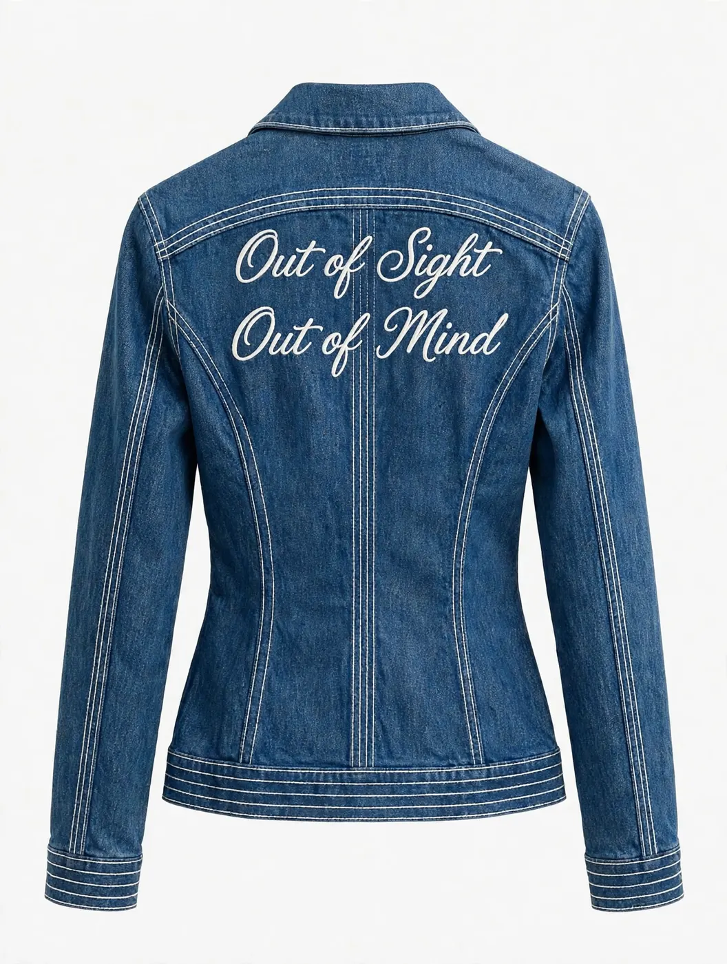 Women's Jacket — Blue + White — BACK