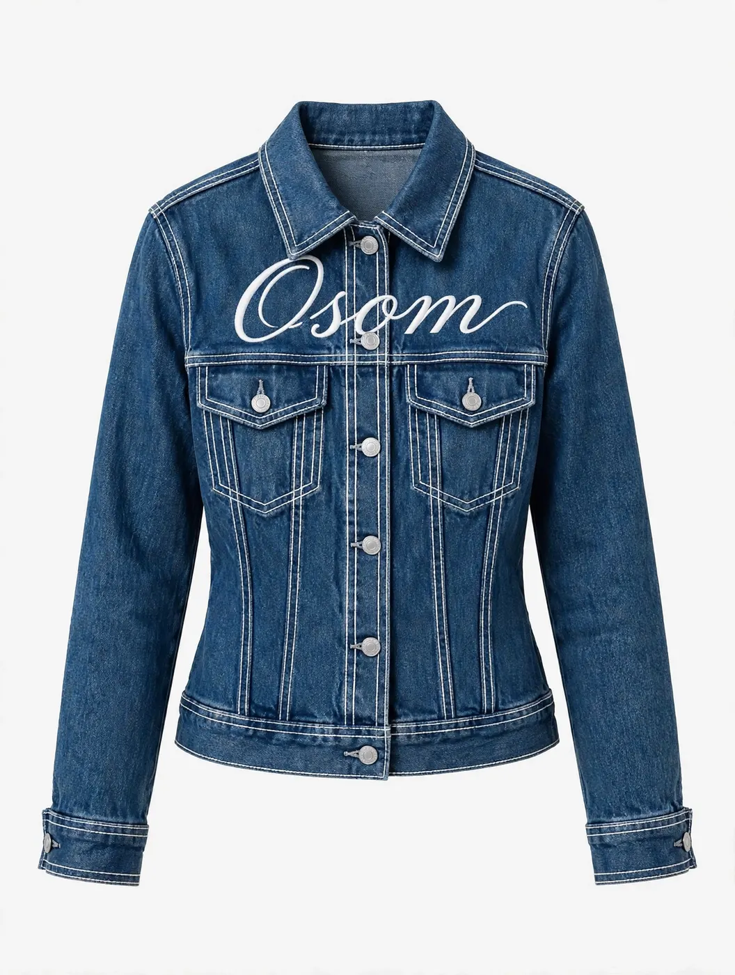 Women's Jacket — Blue + White — FRONT