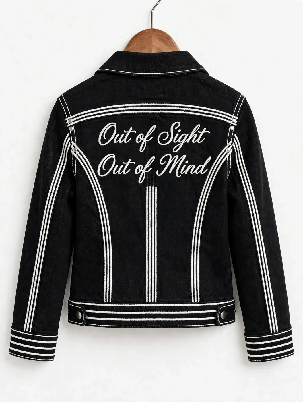 Kids Girls Jacket — White Stitch — BACK