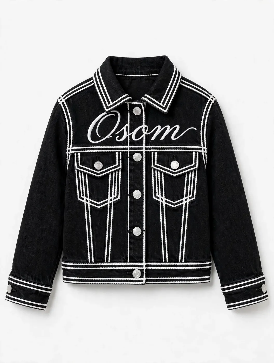 Kids Girls Jacket — White Stitch — FRONT