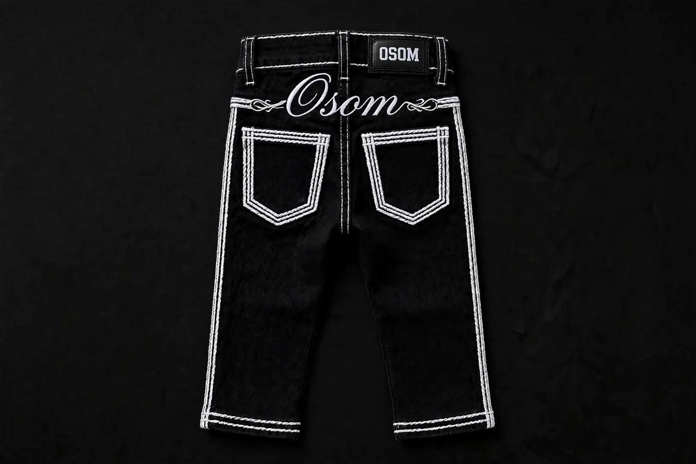 Girls' Jean — White Stitch — BACK