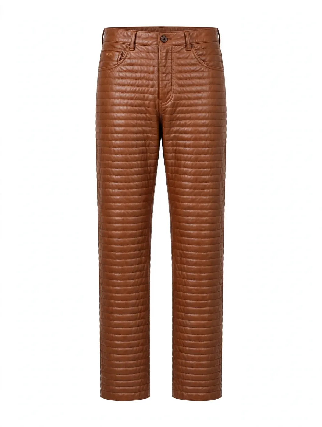 Leather Pants — Brown Fur Match — FRONT