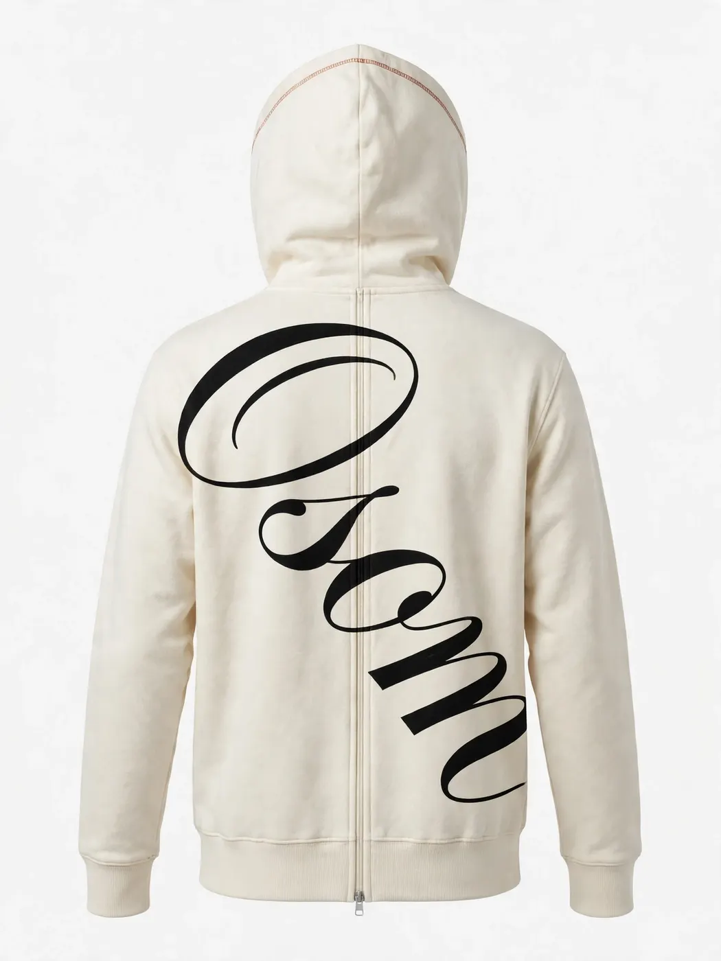The Cream Set — Script-Back Hoodie + Wrap Set — HOODIE BACK