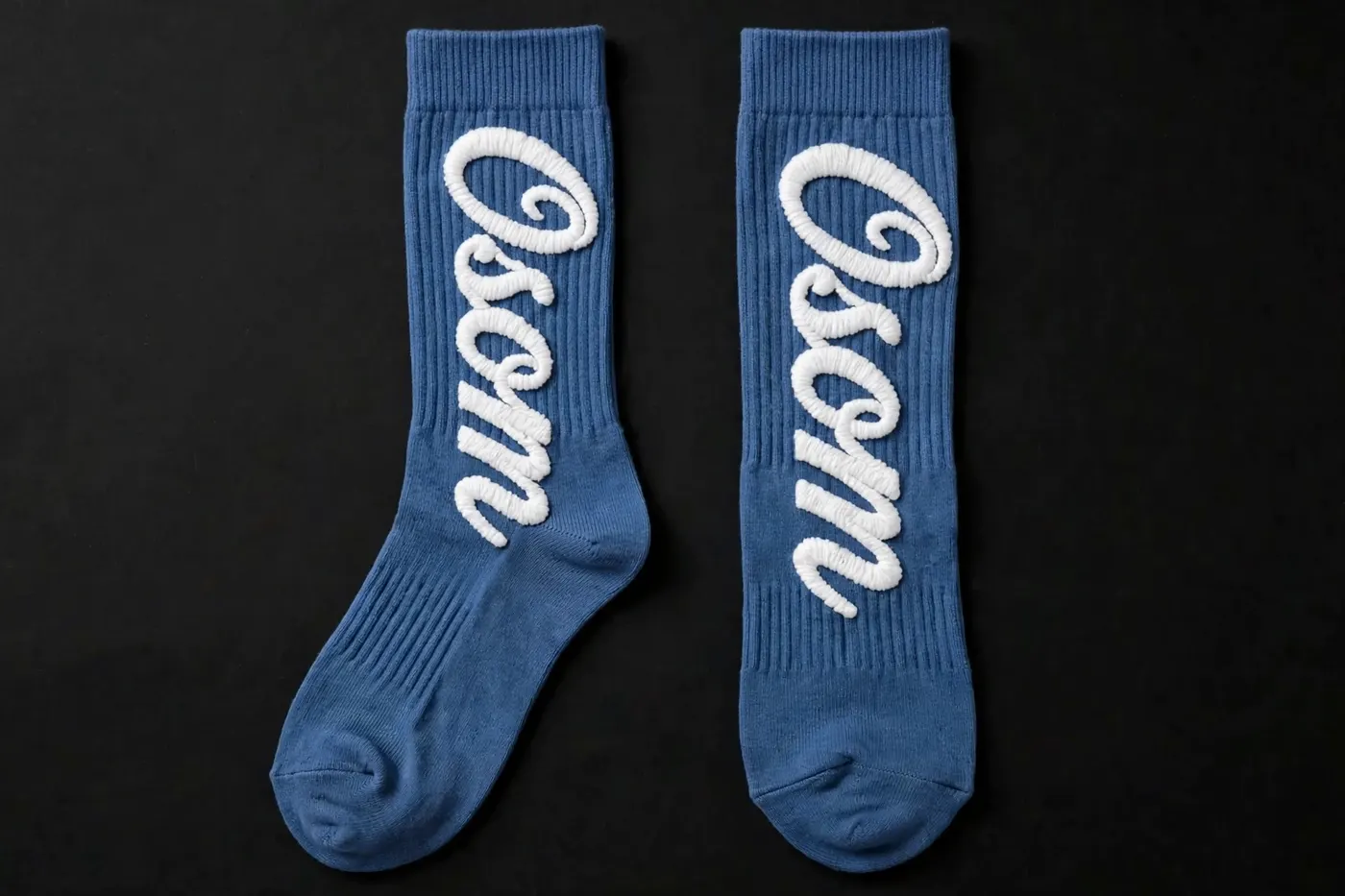 Socks — Blue Cursive — 