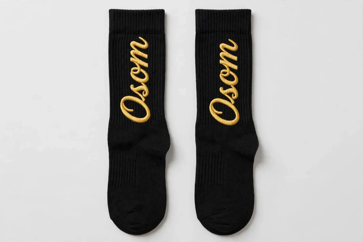 Socks — Gold Cursive — 