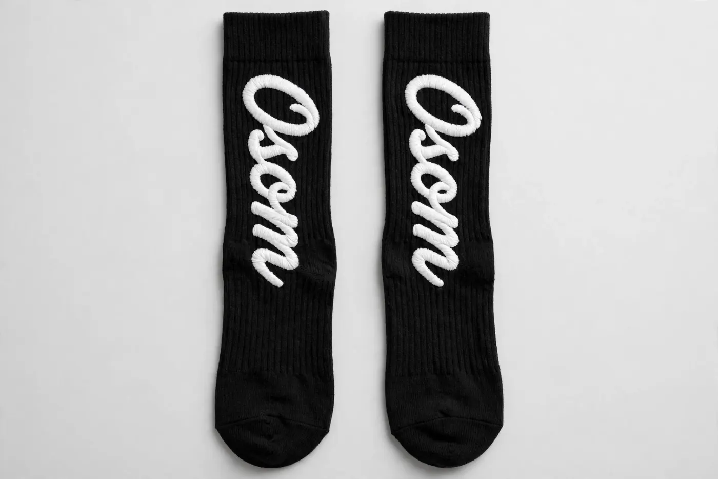 Socks — White Cursive — 