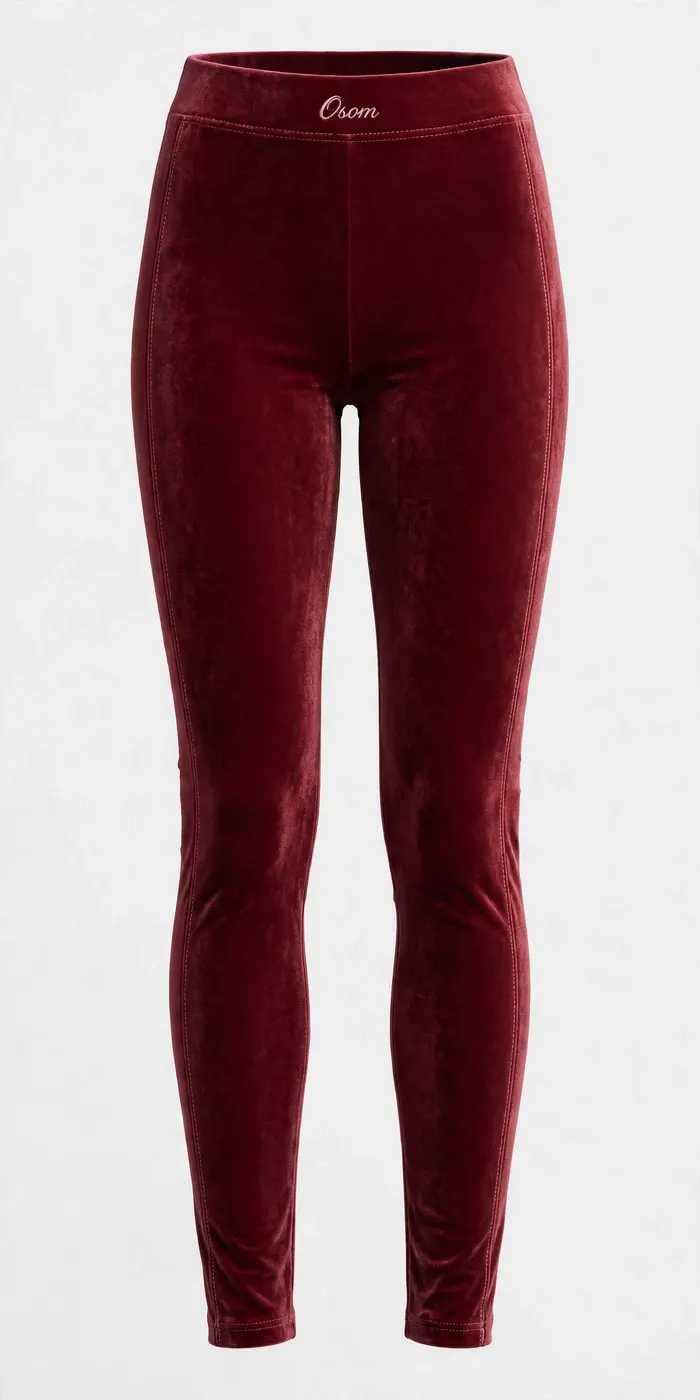 Velvet Pants — Red — FRONT