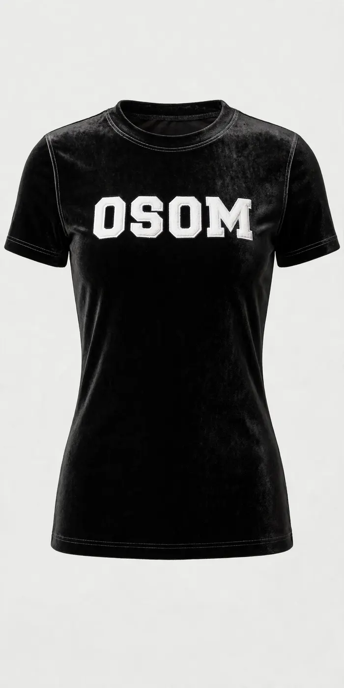 Velvet Set — Black — TEE FRONT