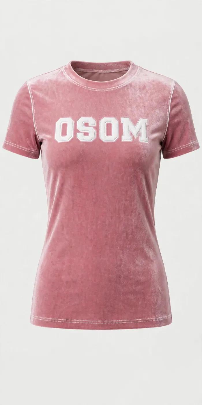 Velvet Set — Pink — TEE FRONT